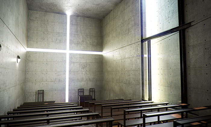 Необычный интерьер церкви 'Храм Света'