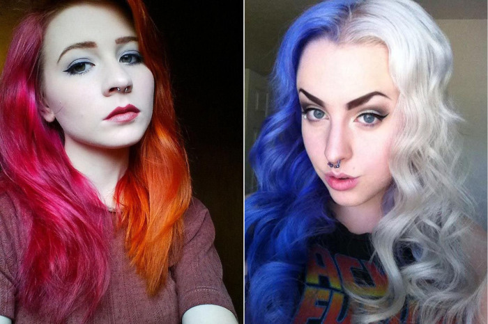 Фото покраски волос в два цвета в Москве