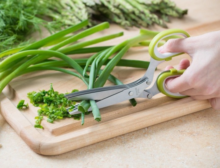 Специальные ножницы с несколькими ножами помогают быстрее справляться с задачей измельчения зелени.