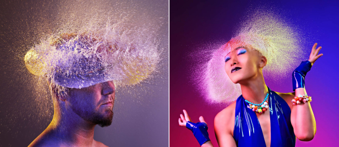 Известному американскому фотографу Тиму Тэддеру (Tim Tadder) пришлось проявить ловкость и терпение, чтобы создать свой уникальный проект «Water Wigs» («Парики из воды»).