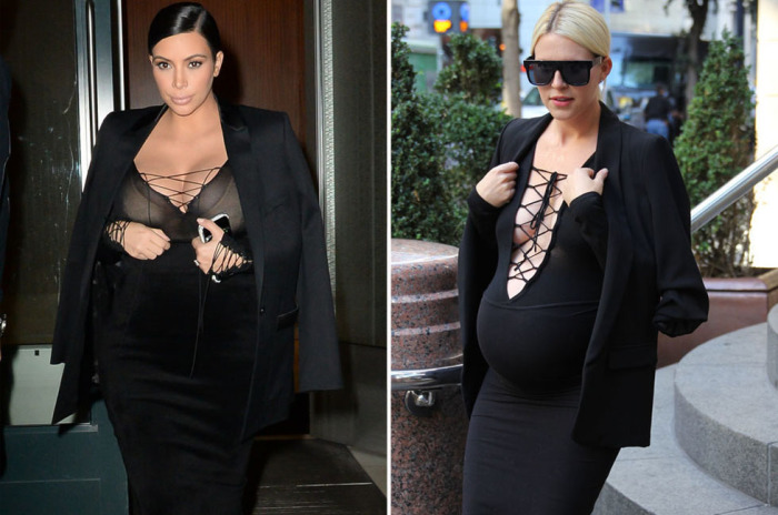 Фэшн-редактор решила пройтись по улицам города в одежде, похожей на наряды беременной Ким Кардашян.