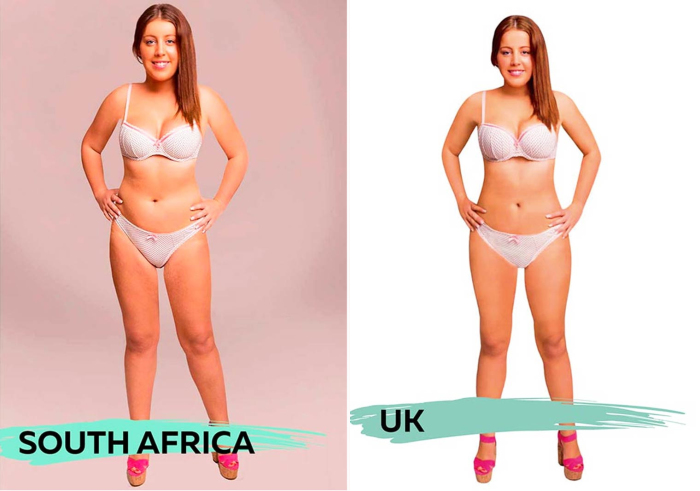 Идеальные девушки для жителей Южной Африки и Великобритании, созданные фотохудожниками для проекта «Восприятие красоты» («Perceptions of Perfection»).