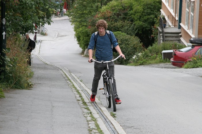 Подъемник для велосипедистов в Тронхейме