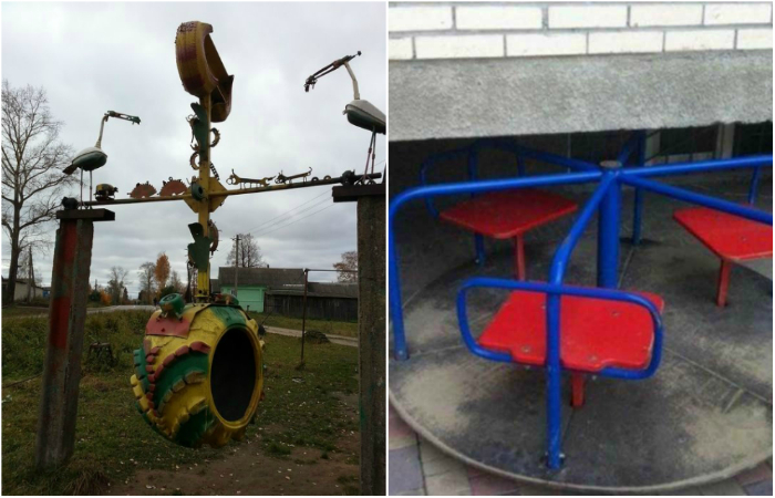 Ужасающие детские площадки России.