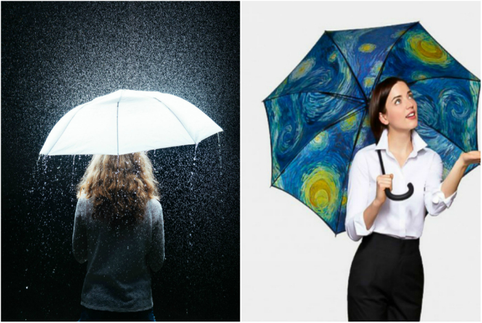 Оригинальные зонтики, которые защитят от дождя и поднимут настроение.