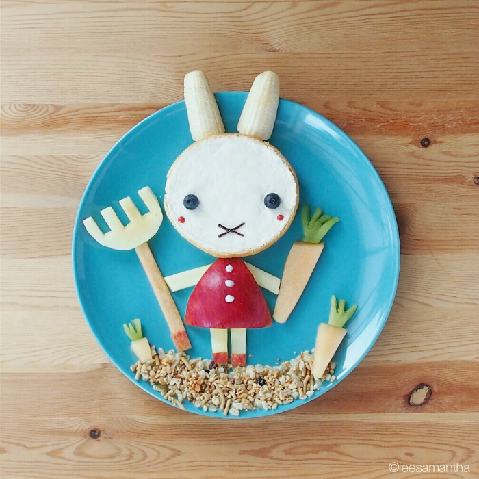 Сладкий обед с изображением милого кролика Миффи.