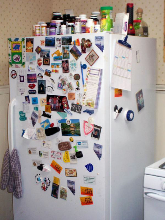 Много магнитов на холодильнике.| Фото: UsefulAdvice.net.