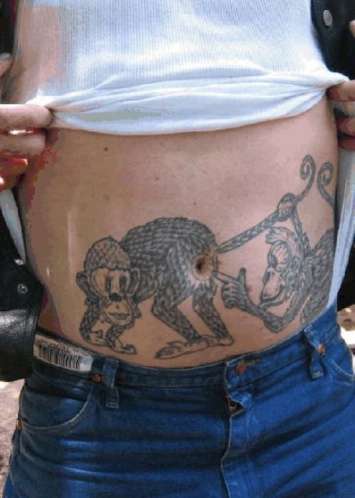 Временная переводная татуировка «Странное существо, человечек» - или неоновая светящаяся тату