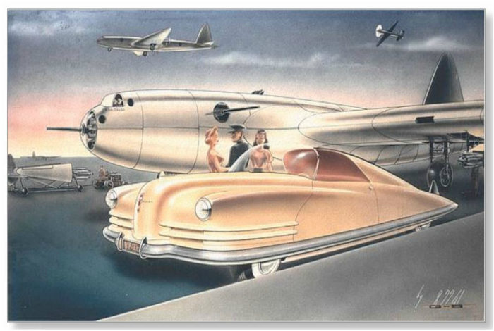 Новый взгляд на консервативный Chrysler. Эскиз Гила Спиера, 1941.