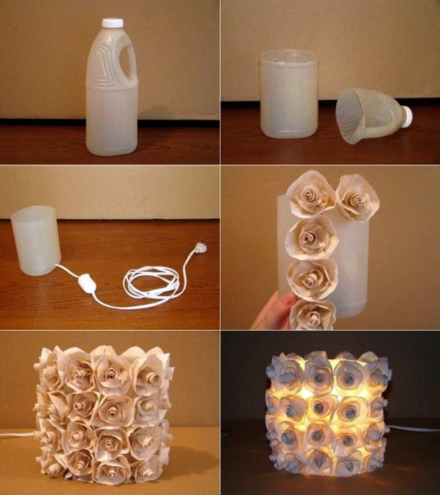 Чудесный светильник из пластиковой тары.
