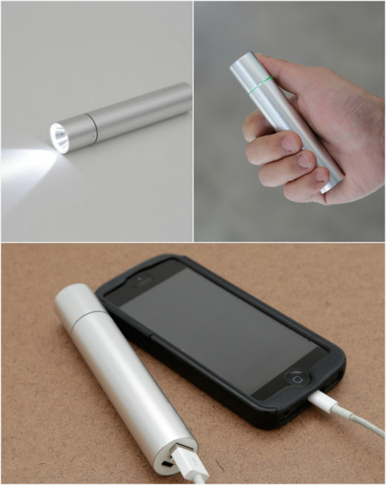 Компактный фонарик, который можно использовать, как грелку для рук и как зарядку для телефона.