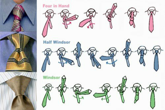 Памятка: как завязать галстук.