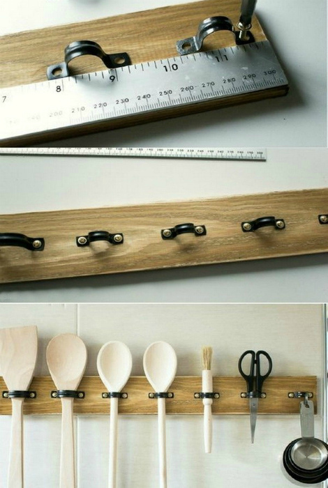 Настенный держатель для кухни. | Фото: Living Room Ideas.