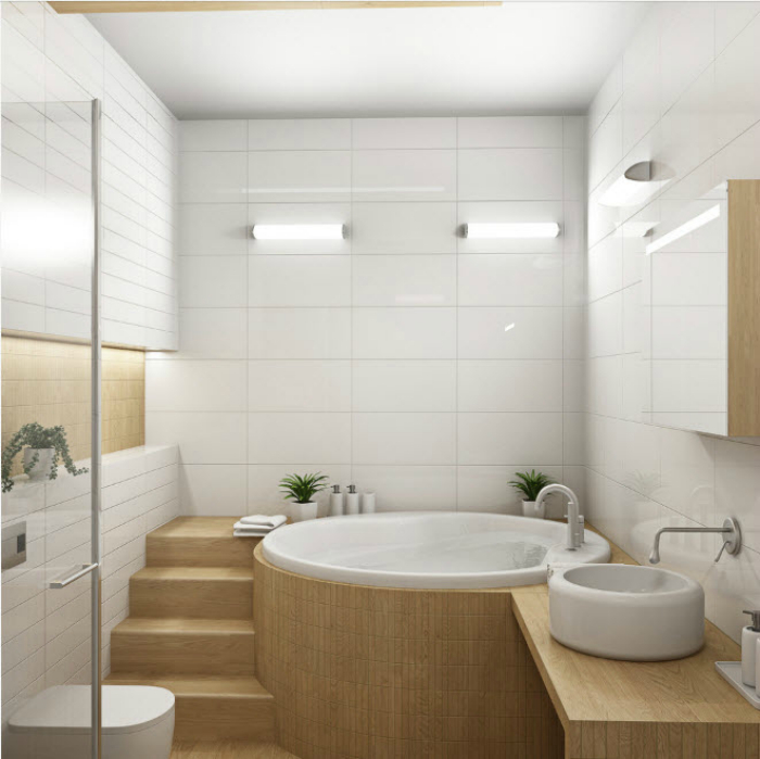 Ванная комната в скандинавском стиле.