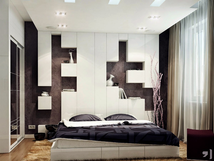 Спальня в современном стиле.