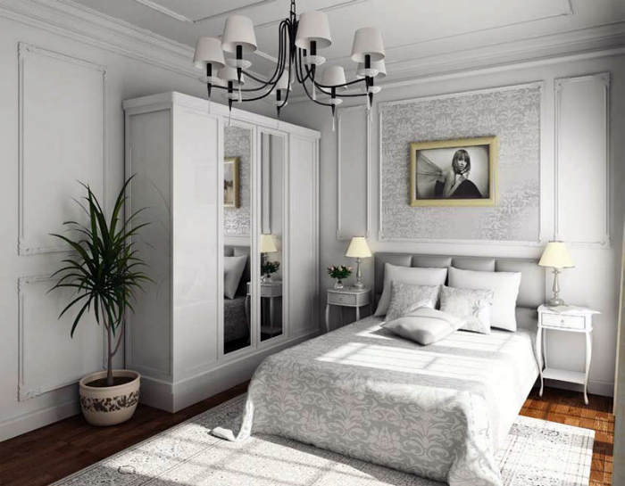Элегантная спальня в классическом стиле.