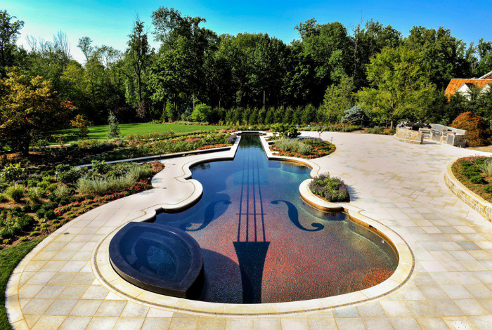 Уникальный бассейн в виде скрипки Страдивари.
