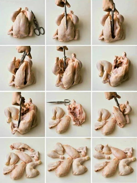 Как разделать куриную тушу. | Фото: Pinterest.