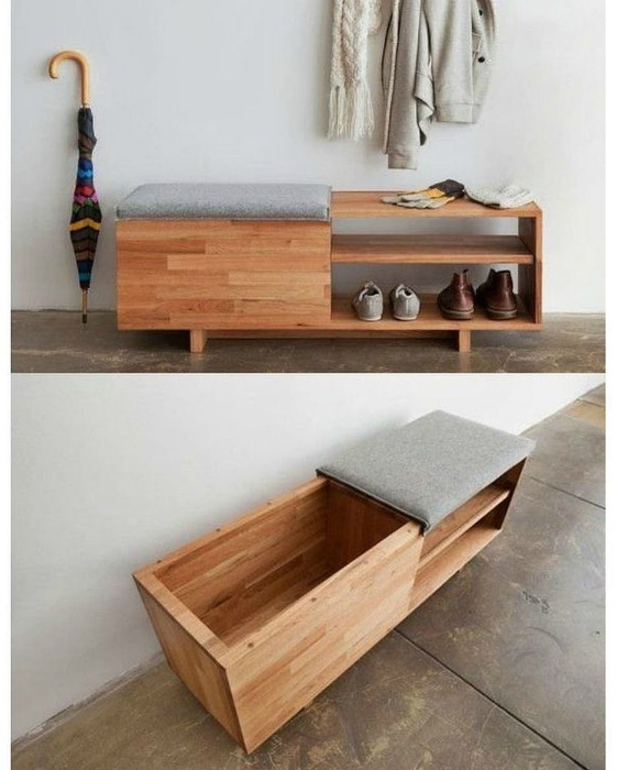 Функциональная скамейка. | Фото: best cool interior design ideas.