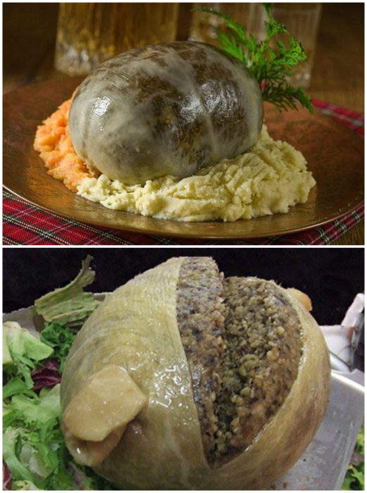 Традиционное шотландское блюдо Хаггис.