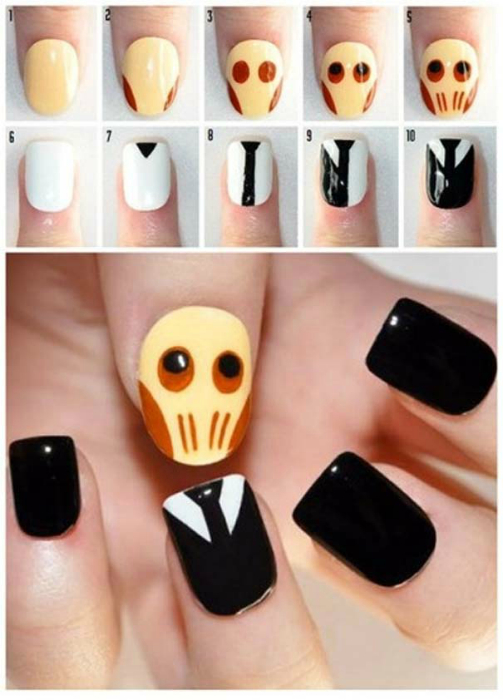 Дизайн ногтей в стиле «Доктор Кто».