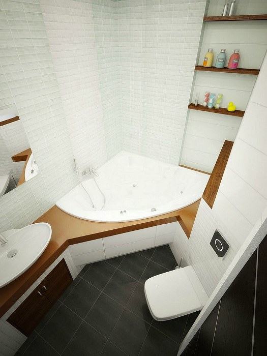 Ванная комната с необычными границами. | Фото: Моя Ванна.