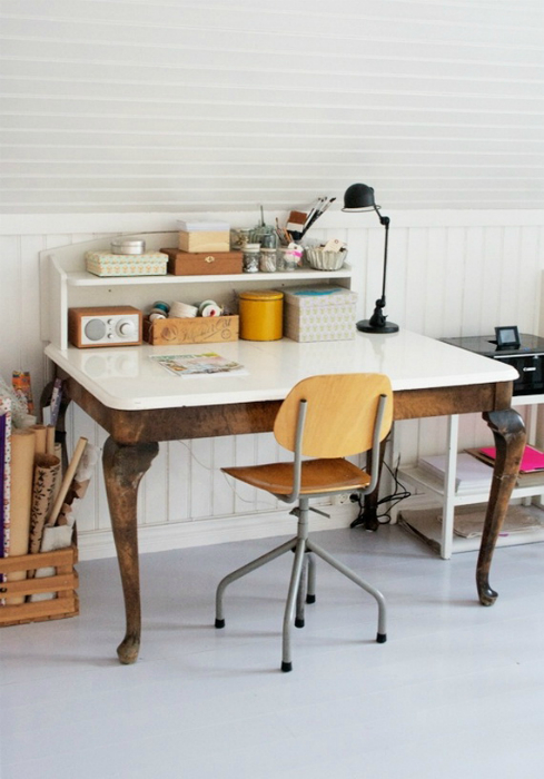 Рабочий стол в винтажном стиле.