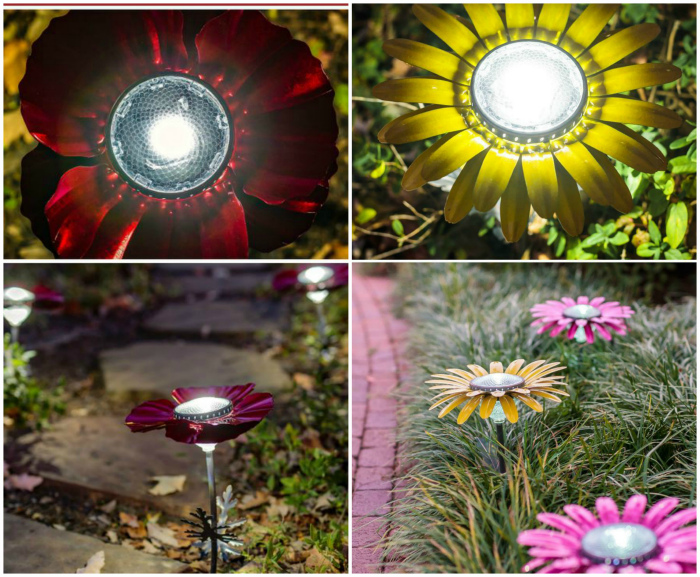 Садовые светильники на солнечных батареях.