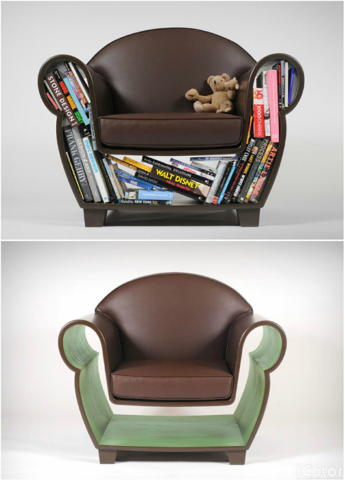Кресло с пространством для книг.