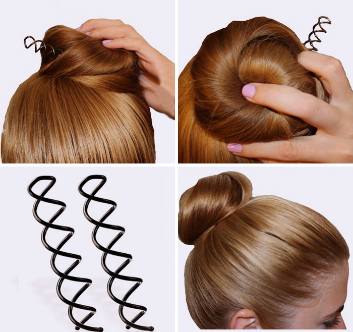 Используйте спиральные шпильки вместо обыкновенных, чтобы хорошо зафиксировать прическу из густых или непослушных волос.