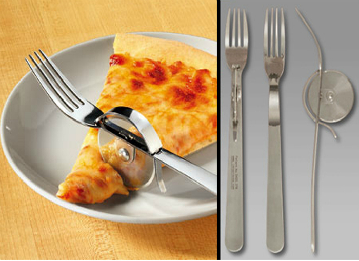 Вилка-нож - универсальный прибор для пиццы.