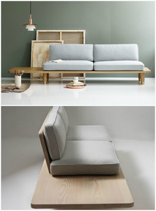 Элегантный диван из мебельных щитов.