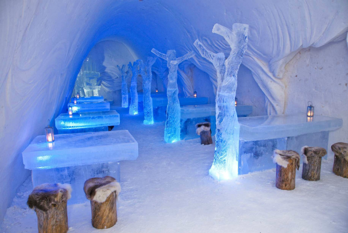 Ресторан во льду, Финляндии.