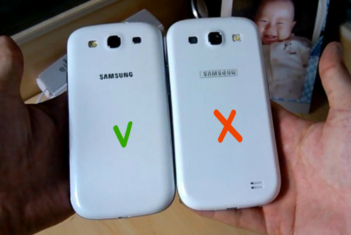 Отличительные детали телефона Samsung.