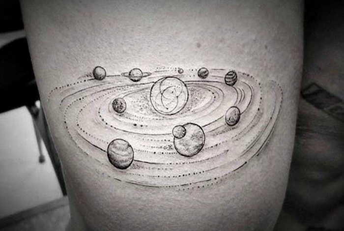 Татуировка «Солнечная система».