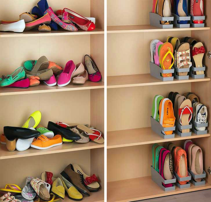 Вертикальное хранение обуви. | Фото: Pinterest.