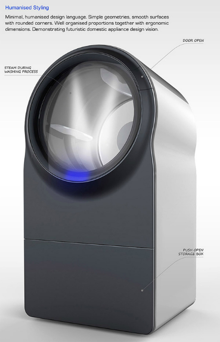 Новый концепт стиральной машинки будущего от итальянского дизайнера Ринальдо Филинези.