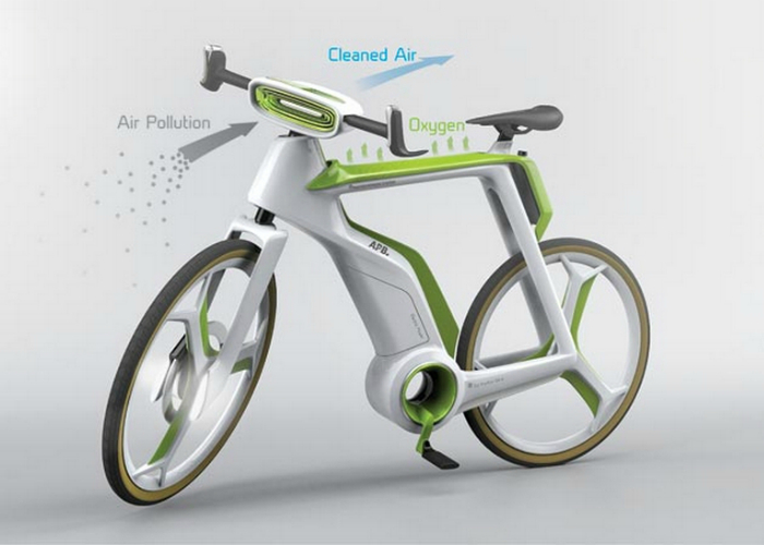 Функциональный концепт фотосинтезирующего велосипеда - Air Purifier Bike от компании Lightfog Creative & Design Company.