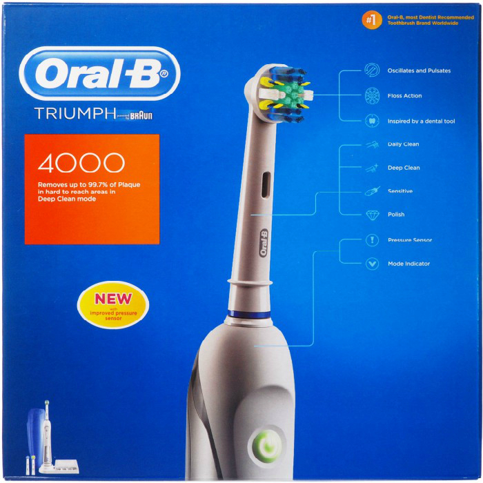 Компактная зубная щетка под названием -  PRO 4000 от компании Oral-B.