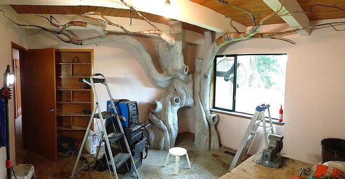 Цементное дерево до покраски