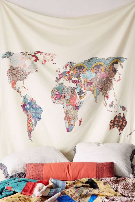 Карта мира в стиле пэчворк