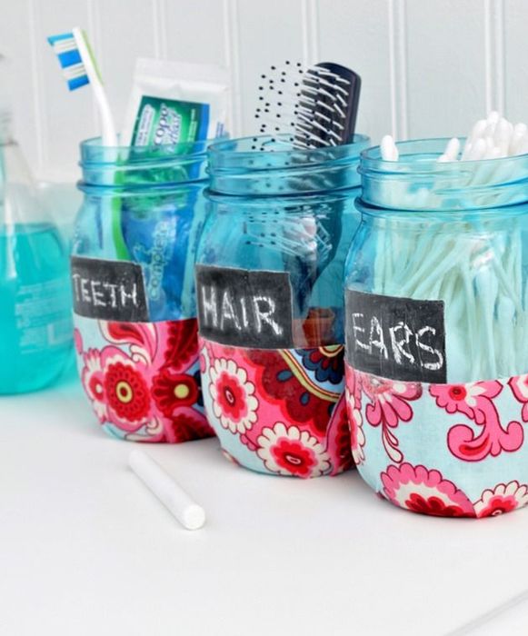 Стильные стеклянные банки для хранения зубных щёток