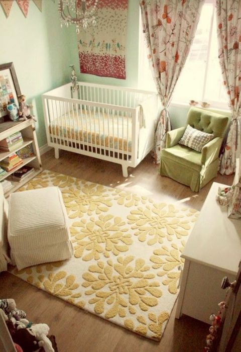Стильный ковёр в интерьере детской комнаты