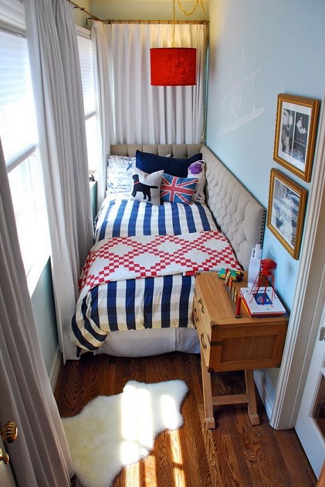 Отличный вариант оформления маленькой комнаты, что станет просто находкой при декорировании небольших пространств.