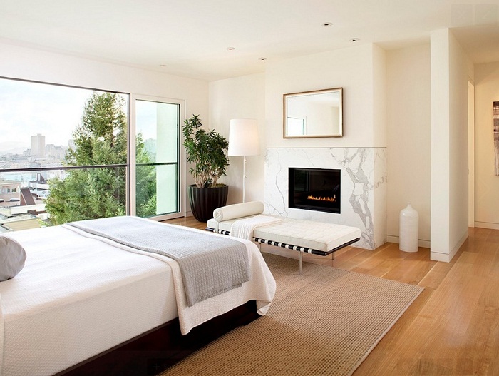 Крутое решение оформить интерьер спальной в светлых и приятных тонах.