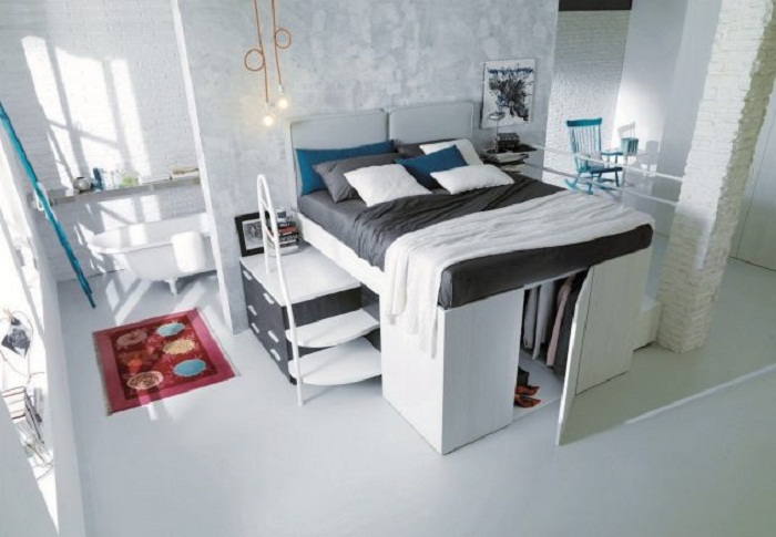 Прекрасный вариант преобразить спальню при помощи оптимальных решений.