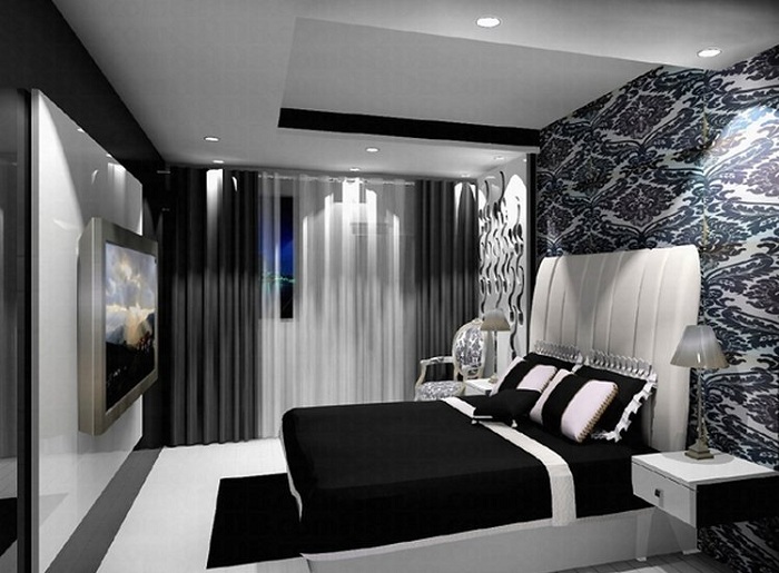 Черно-белая спальня – выбирайте классику в элегантной версии