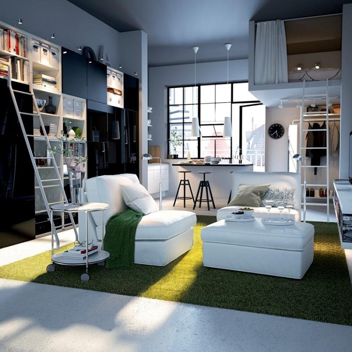 Интересное дизайнерское решение что понравится, так это комната в серых тонах с оригинальным интерьером.