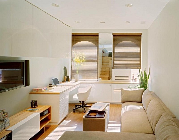 Симпатичное решение для оформления стильной и современной комнаты в светлых, нежных тонах.