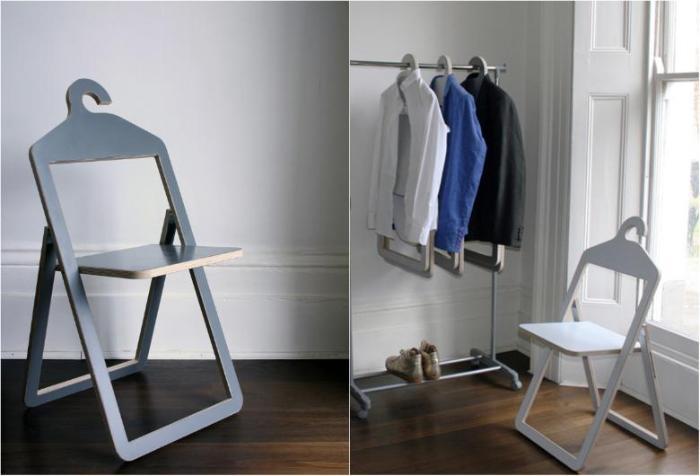 Складные компактные стулья – вешалки (дизайнер Philippe Malouin)